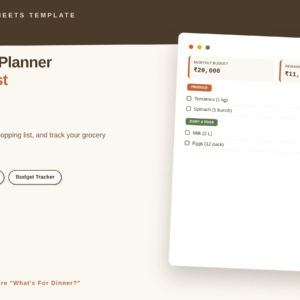 The Meal Planner That Also Tracks Your Grocery Budget — Weekly Planning, Shopping List & Spending in One Sheet